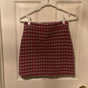 Chic Tweed Mini Skirt in multicolor pattern